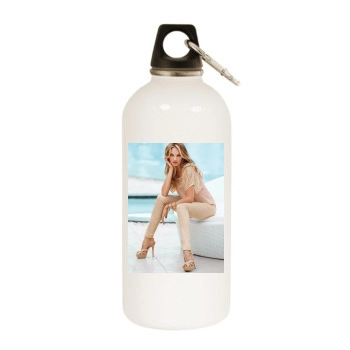 Candice Swanepoel White Water Bottle With Carabiner