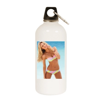 Candice Swanepoel White Water Bottle With Carabiner