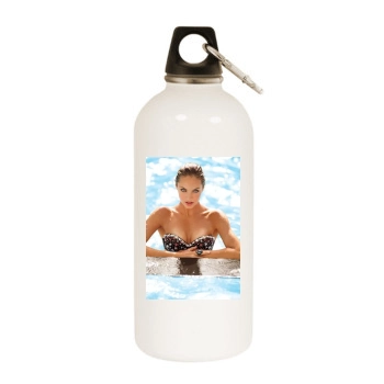 Candice Swanepoel White Water Bottle With Carabiner