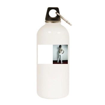 Candice Swanepoel White Water Bottle With Carabiner