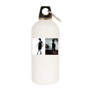 Candice Swanepoel White Water Bottle With Carabiner