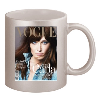 Carla Bruni 11oz Metallic Silver Mug