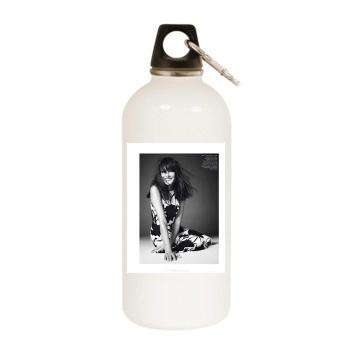 Carla Bruni White Water Bottle With Carabiner