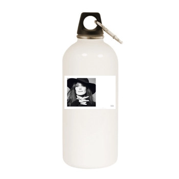 Carla Bruni White Water Bottle With Carabiner