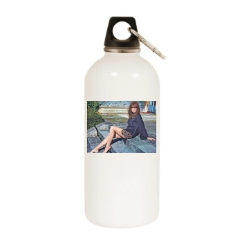 Carla Bruni White Water Bottle With Carabiner