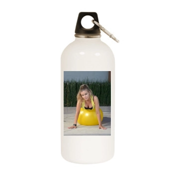 Carmen Electra White Water Bottle With Carabiner