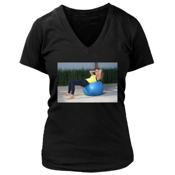 Carmen Electra Women's Deep V-Neck TShirt