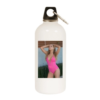 Carmen Electra White Water Bottle With Carabiner