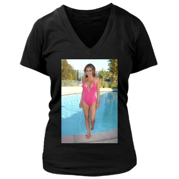 Carmen Electra Women's Deep V-Neck TShirt