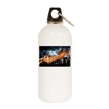 Carmen Electra White Water Bottle With Carabiner