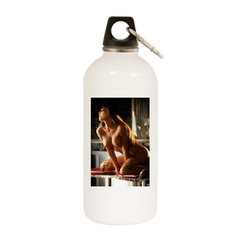 Carmen Electra White Water Bottle With Carabiner