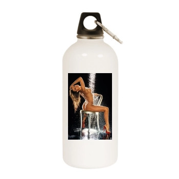 Carmen Electra White Water Bottle With Carabiner