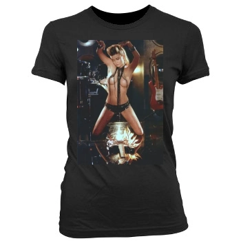 Carmen Electra Women's Junior Cut Crewneck T-Shirt