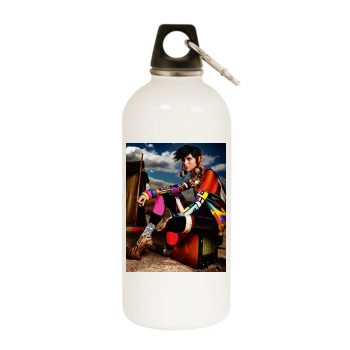 Carmen Kass White Water Bottle With Carabiner