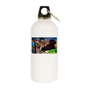 Carmen Kass White Water Bottle With Carabiner