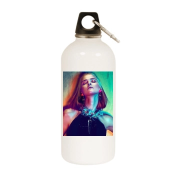 Carmen Kass White Water Bottle With Carabiner