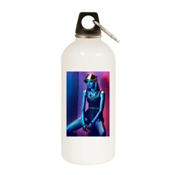 Carmen Kass White Water Bottle With Carabiner