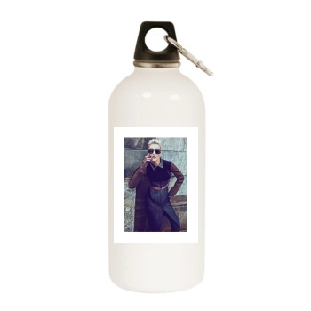 Carmen Kass White Water Bottle With Carabiner