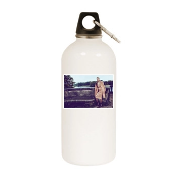 Carmen Kass White Water Bottle With Carabiner