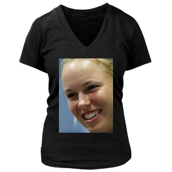 Caroline Wozniacki Women's Deep V-Neck TShirt