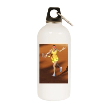 Caroline Wozniacki White Water Bottle With Carabiner