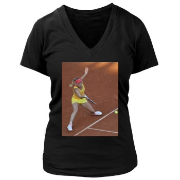 Caroline Wozniacki Women's Deep V-Neck TShirt