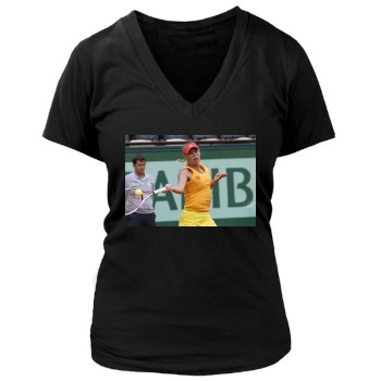 Caroline Wozniacki Women's Deep V-Neck TShirt