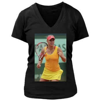 Caroline Wozniacki Women's Deep V-Neck TShirt