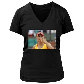 Caroline Wozniacki Women's Deep V-Neck TShirt