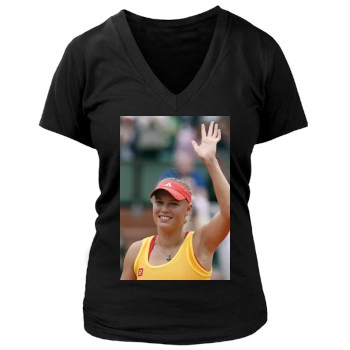 Caroline Wozniacki Women's Deep V-Neck TShirt