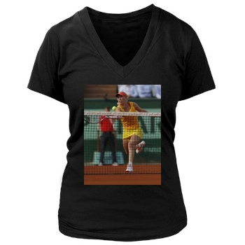 Caroline Wozniacki Women's Deep V-Neck TShirt