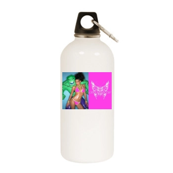 Cassie Ventura White Water Bottle With Carabiner