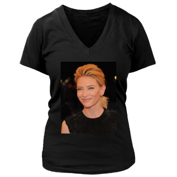 Cate Blanchett Women's Deep V-Neck TShirt