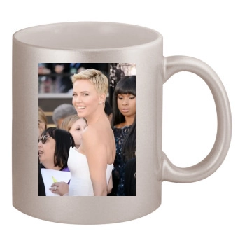 Charlize Theron 11oz Metallic Silver Mug