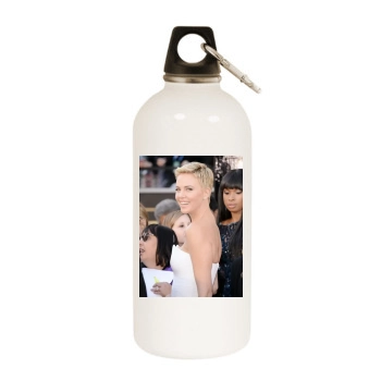 Charlize Theron White Water Bottle With Carabiner