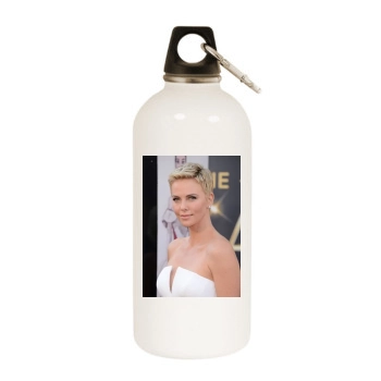 Charlize Theron White Water Bottle With Carabiner