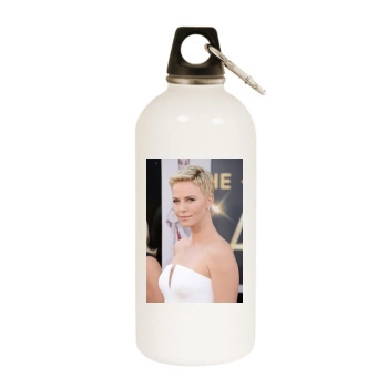 Charlize Theron White Water Bottle With Carabiner