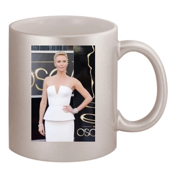 Charlize Theron 11oz Metallic Silver Mug