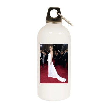 Charlize Theron White Water Bottle With Carabiner