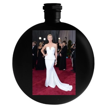 Charlize Theron Round Flask