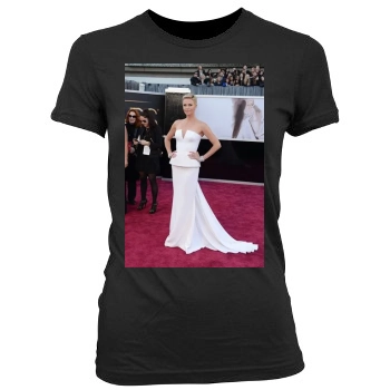 Charlize Theron Women's Junior Cut Crewneck T-Shirt