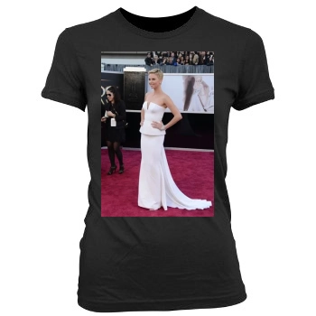 Charlize Theron Women's Junior Cut Crewneck T-Shirt