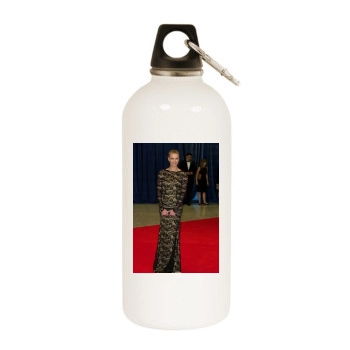 Charlize Theron White Water Bottle With Carabiner