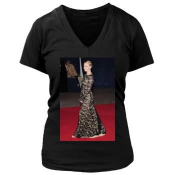 Charlize Theron Women's Deep V-Neck TShirt