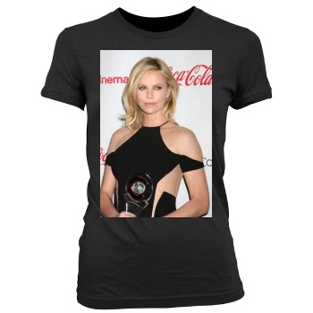 Charlize Theron Women's Junior Cut Crewneck T-Shirt