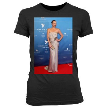 Charlize Theron Women's Junior Cut Crewneck T-Shirt