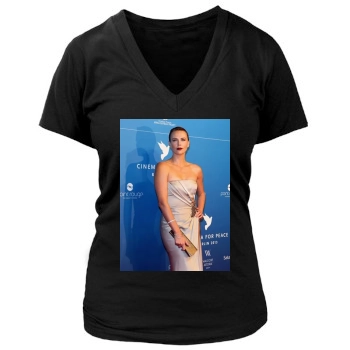 Charlize Theron Women's Deep V-Neck TShirt