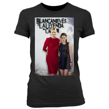 Charlize Theron Women's Junior Cut Crewneck T-Shirt