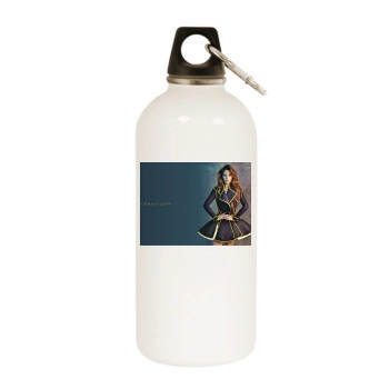 Cheryl Tweedy White Water Bottle With Carabiner