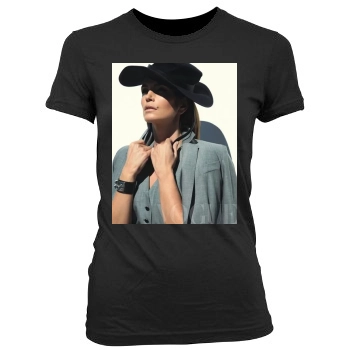 Cindy Crawford Women's Junior Cut Crewneck T-Shirt